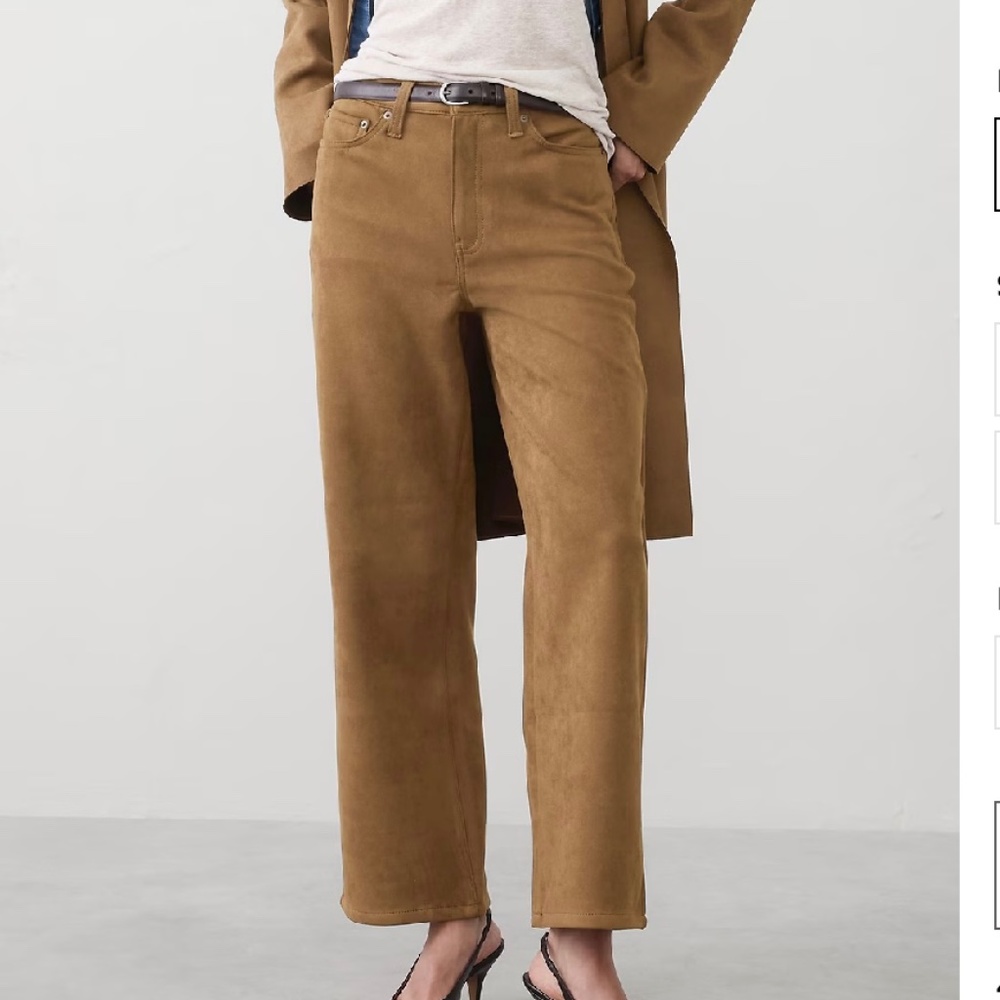Banana Republic NWT ULTRA HIGH-RISE WIDE-LEG VEGAN SUEDE PANT